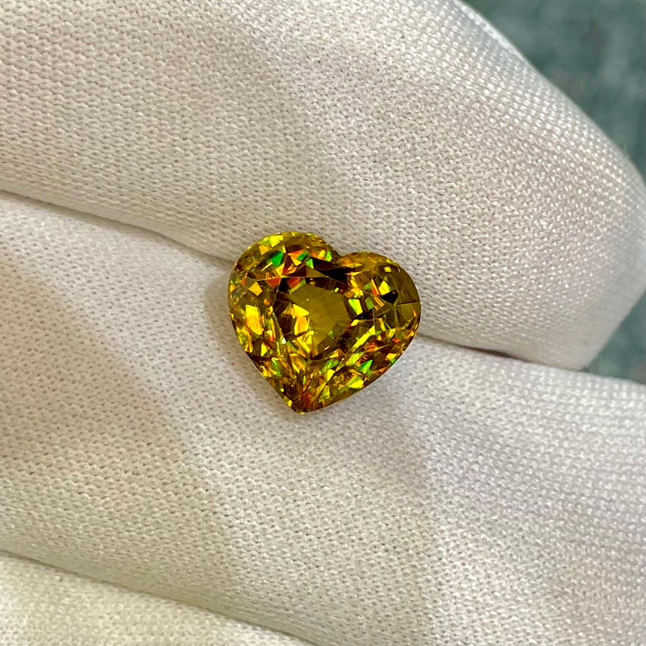 Heart Cut Sphene Gemstone 6.23 Carats