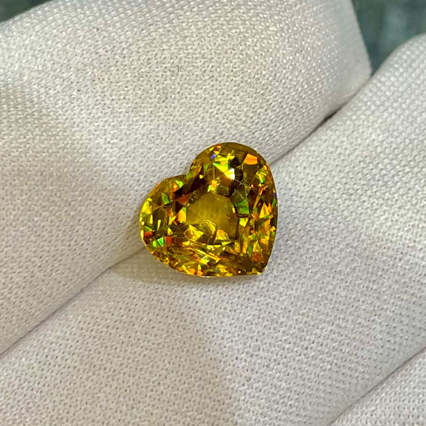 Heart Cut Sphene Gemstone 6.23 Carats