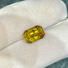 5.42 Carats Emerald Cut Sphene Stone