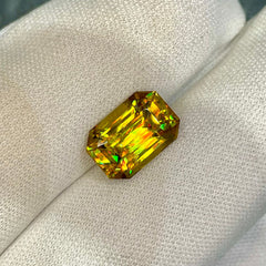 5.42 Carats Emerald Cut Sphene Stone