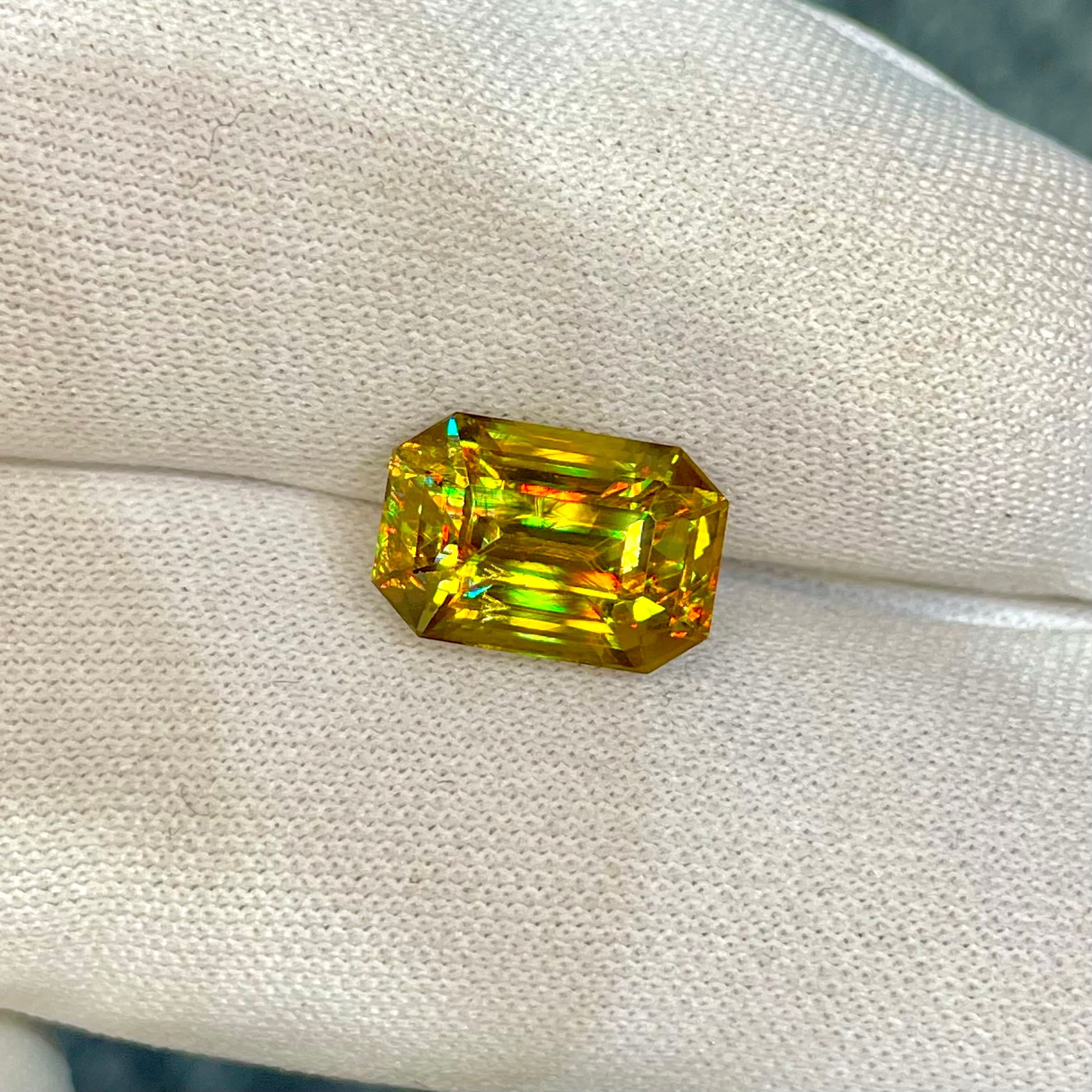 5.42 Carats Emerald Cut Sphene Stone