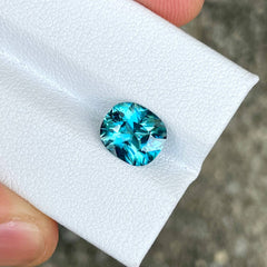 3.61 Carats Blue Cushion Zircon Stone