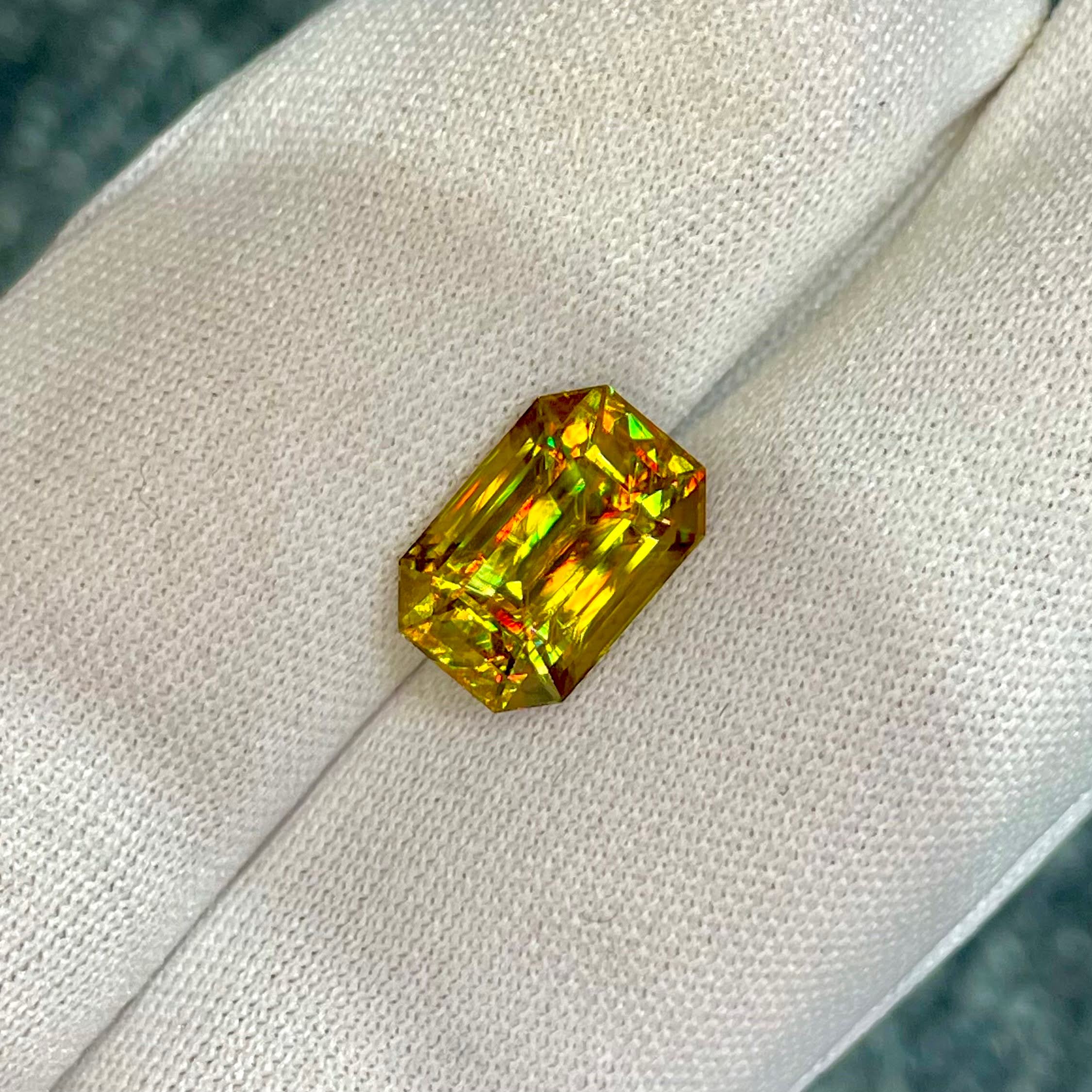 5.42 Carats Emerald Cut Sphene Stone