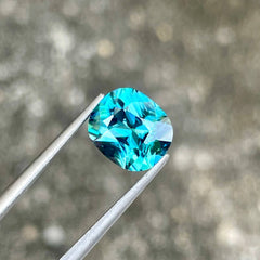 3.61 Carats Blue Cushion Zircon Stone