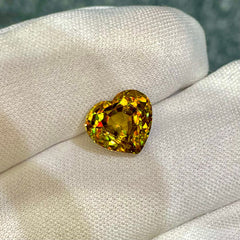 Heart Cut Sphene Gemstone 6.23 Carats
