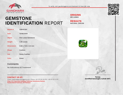 3.38 carats Fine Quality Green Zircon Stone Cushion Cut Natural Sri Lankan Gemstone