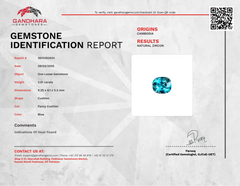 3.61 Carats Blue Cushion Zircon Stone