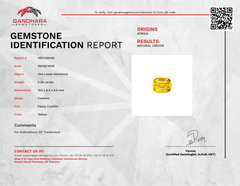 5.38 carats Fine Quality Yellow Zircon Stone Cushion Cut Natural African Gemstone